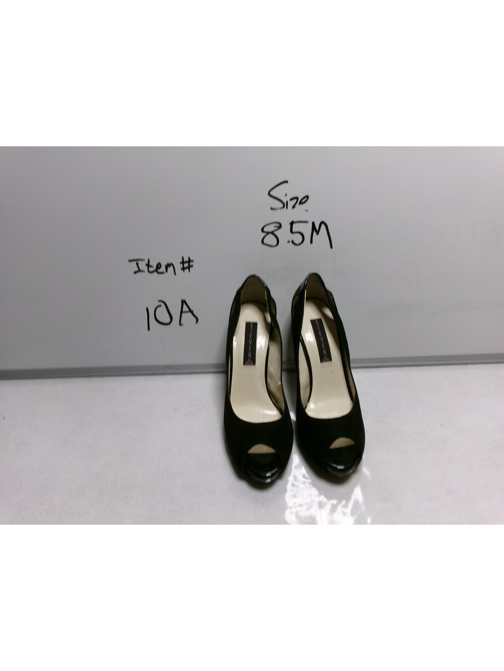 Women's Black Platform Peep Toe Heels Size 8.5 M